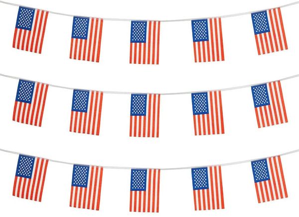 *American Flags Banner Decoration, 8ft - Patriotic