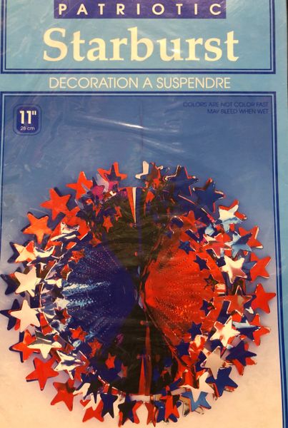 *Starburst Hanging Ball Decoration, 11in - Patriotic Party