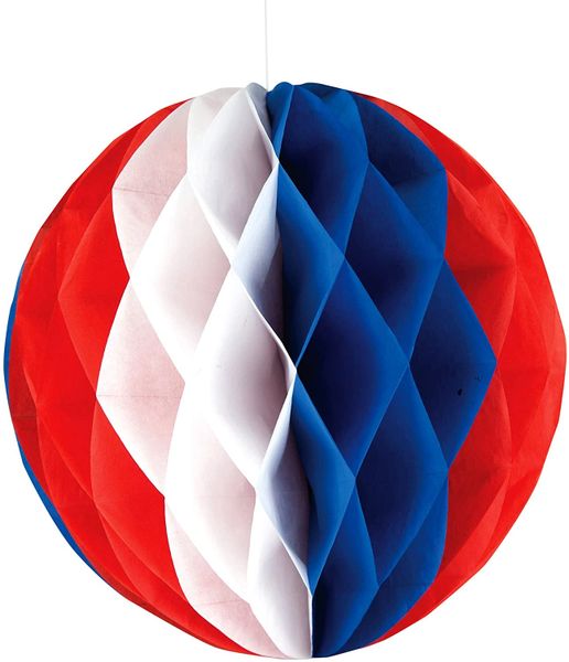 *Patriotic Honeycomb Ball Decoration, 12in - Red, White, Blue