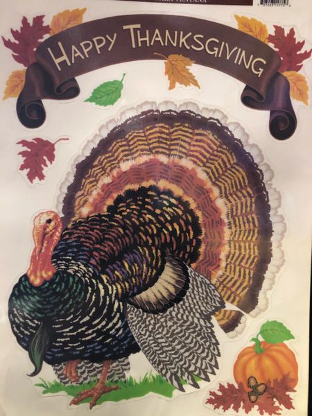BOGO SALE - Happy Thanksgiving Window Clings Turkey Decoration - Gobble Gobble