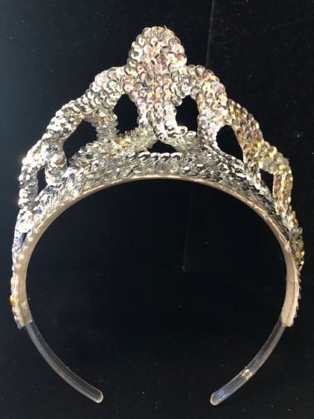 Silver Sequin Tiara - Halloween Sale - Purim