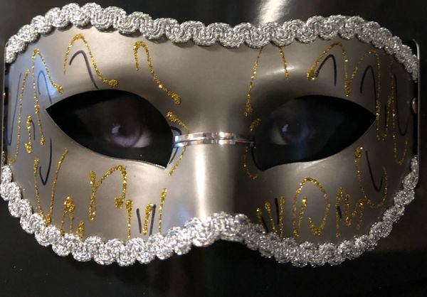 Masquerade Half Eye Mask, Gold, Costume Accessory