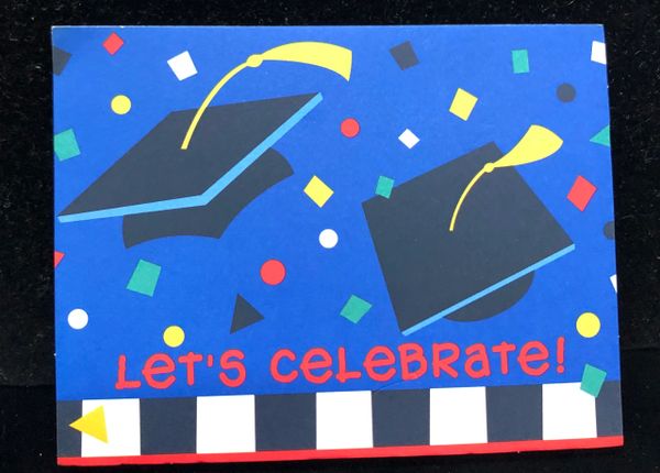 Graduation Invitations, Let’s Celebrate! Caps, 8ct - Packaged