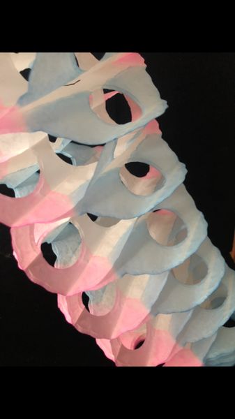 BOGO SALE - Pink & Blue Garland Decoration, 8ft - Reusable - Baby Shower