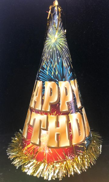 SALE - BIG Fireworks Birthday Burst Hat- Birthday Cone Hat, 12in - Big Birthday Hats - Birthday Hats