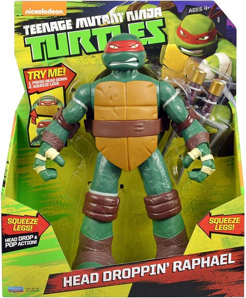 TMNT Teenage Mutant Ninja Turtles, Head Droppin' Raphael Action Figure Toy, 11in - 2014 - Toy Sale