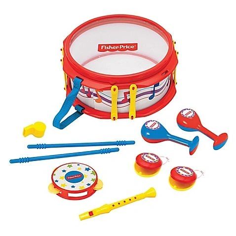 SALE - Fisher Price Musical Band Drum Set, 10pcs, Age 3+ - Toy Sale - Instrumental Gifts