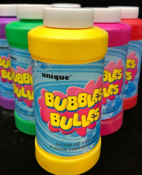 *5 Bubble Bottles, Assorted Colors - Kids Play Outdoor Summer Fun, 8oz