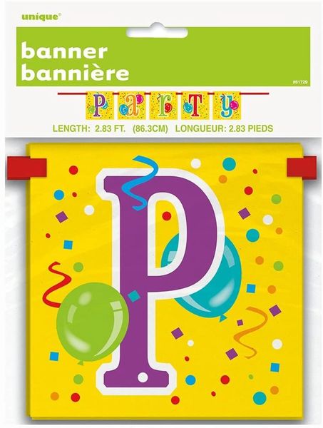 *PARTY Block Flag Banner - Birthday Decorations