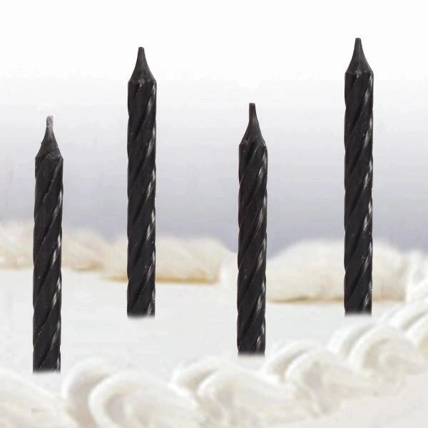 *Black Birthday Candles, 24ct - Halloween