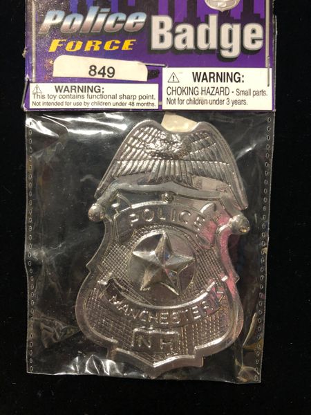 *Silver Metal Police Badge - Halloween Spirit