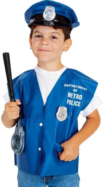 Kids Police Costume Accessory, Blue - Dress-Up Kit - Halloween Spirit - under $20