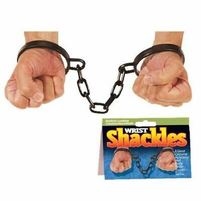 Wrist Shackles Prisoner Accessory - Rubber Cuffs - Purim - Halloween Spirit - under $20