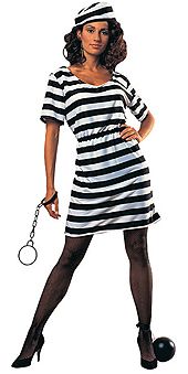 *Female Prisoner Black & White Striped Dress Costume, Women's - Inmate - Halloween - Orange is the new black