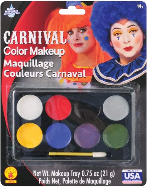 Clown Face Paint Pallet, Carnival Makeup Kit - Circus - Halloween Spirits