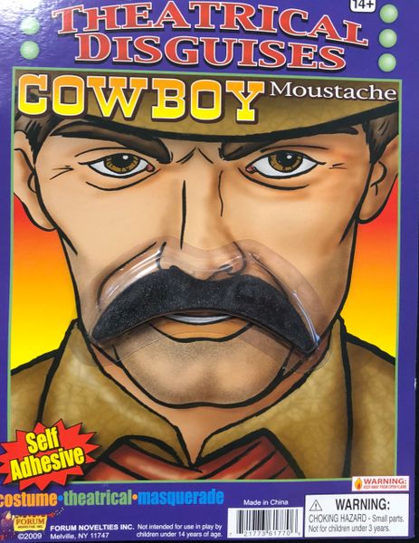 Moustache Cowboy - (Mustache) - Purim - Halloween Spirit - under $20