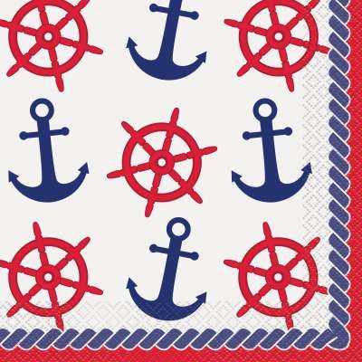 Nautical Anchor Luncheon Napkins, 16ct - At Sea Party