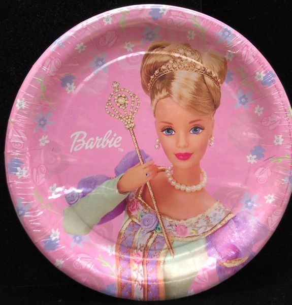 Rare Enchanting Barbie Birthday Party Luncheon Plates, 9in - 8ct - A Princess Barbie - Discontinued