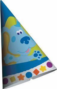 Rare Blues Clues Birthday Party Cone Hats, 8ct - Discontinued