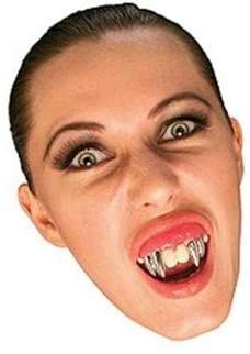 Vampire Teeth with Double Gold Fangs, Dracula Accessory - Halloween Sale