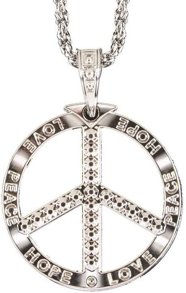 Hippie Peace Sign Necklace Accessory - Purim - Halloween Spirit - under $20