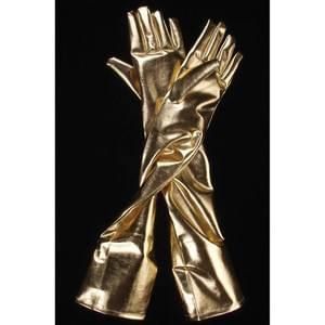 Long Metallic Gold Gloves - 24in - Purim - Halloween Spirit