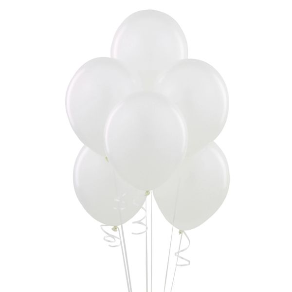 20 White Latex Balloons, 9in