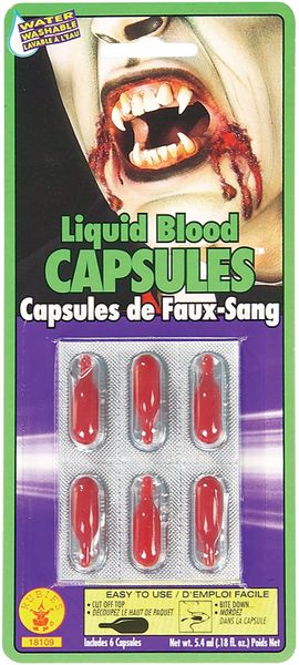 *Liquid Blood Capsule Vampire Costume Accessory - Fake Blood - Prank - Halloween