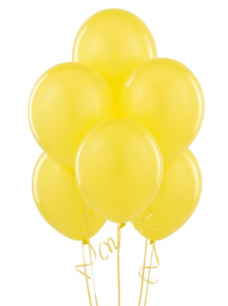 20 Yellow Latex Balloons, 9in