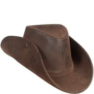 Brown Suede Leatherette Deluxe Cowboy Hat - Woody - Purim - Halloween Spirits - under $20