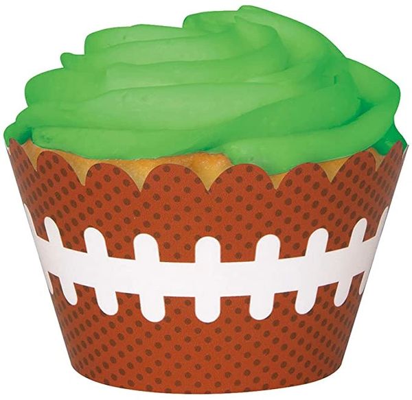 BOGO SALE - Football Birthday Party Cupcake Wrappers - Cupcake Decorations