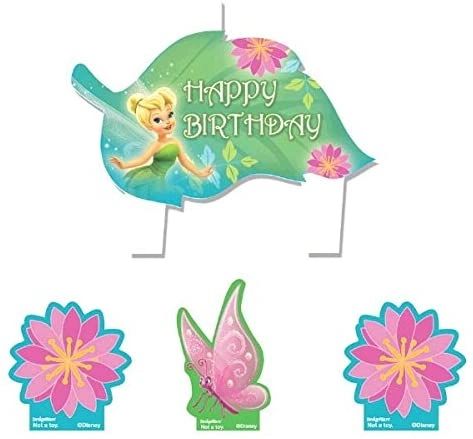 Disney Tinker Bell Happy Birthday Candles Cake Topper Set - 4pcs