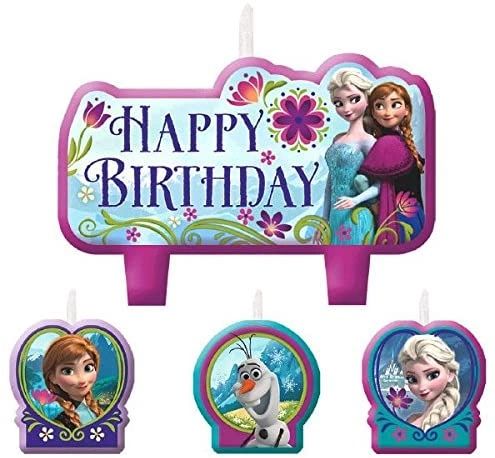 Frozen Happy Birthday Candles Cake Topper Set - 4pcs