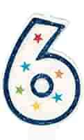 *6th Birthday Cake Wax Number Candles