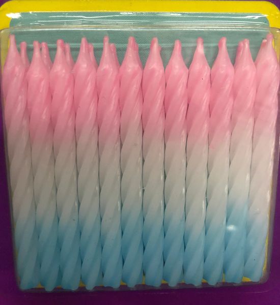 *TriColored Birthday Candles, 24ct