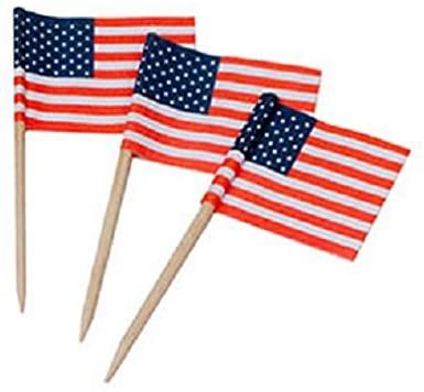50 American Flag Toothpicks - Party Picks