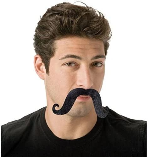 Moustache (Mustache), Black Hair - Purim - Halloween Spirits - under $20