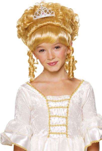 *Blonde Fairy Tale Charming Princess Updo Wig with Tiara, Girls - After Halloween Sale