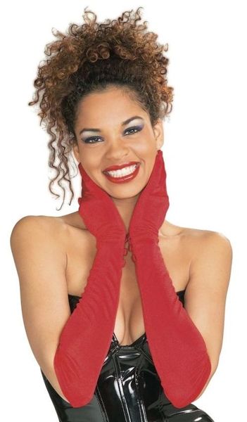 *Long Red Gloves Costume Accessory, Women's - Halloween - Christmas - Valentines