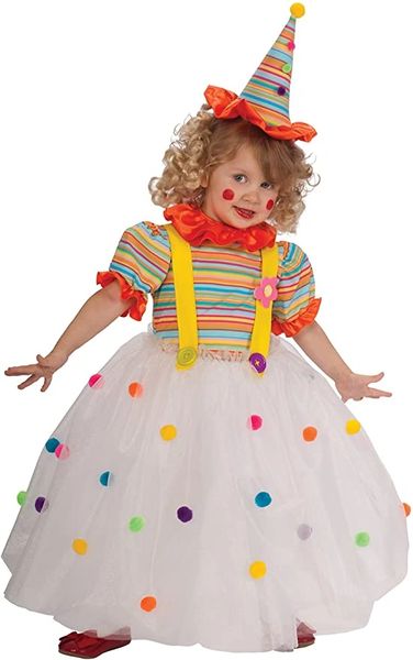 Deluxe Carnival Candy Clown Girls Costume Dress, Toddler - Circus - After Halloween Sale - Purim