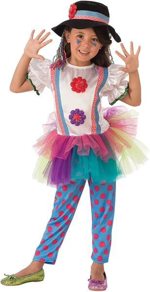 Deluxe Colorful Clown Girls Carnival Tutu Costume - Purim - Halloween Sale - under $20