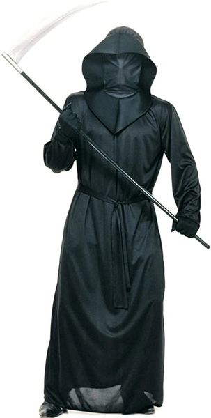 Black Mesh Face Robe Mens Costume - Adult - Halloween Spirit - under $20