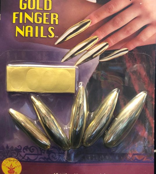 *Long Metallic Gold Nails - Halloween