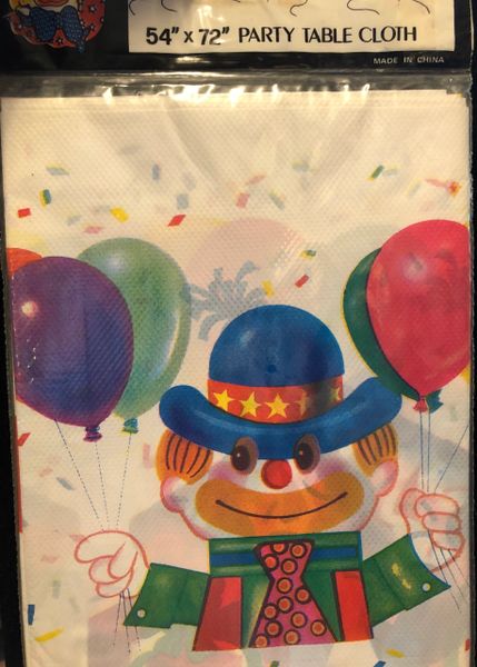Clown Birthday Party Table Cover - 54x72in
