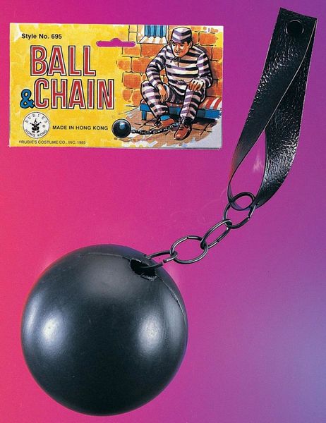 Prisoner Ball and Chain Accessory, Black - Purim - Halloween Spirit - under $20