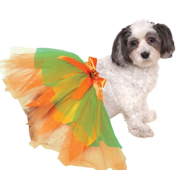 *Dog Tutu - Pet Costumes, Orange, Green - Small/Medium - Halloween - Thanksgiving - Fall