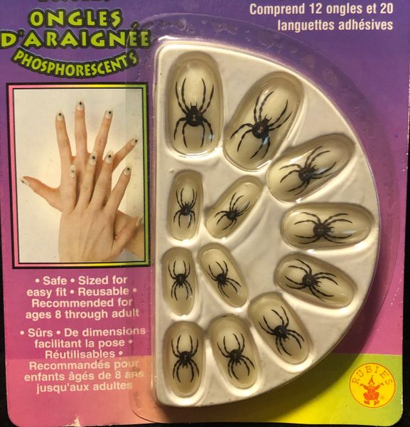 *Glow in the Dark Spider Press On Nails - Witch Nails - Halloween Sale