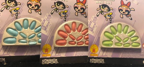 PowerPuff Girls Nails Accessory - Licensed - After Halloween Sale - under $20 - 1998