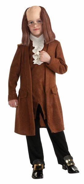 Deluxe Benjamin Franklin Costume, Boy's - Political - Halloween - School Plays