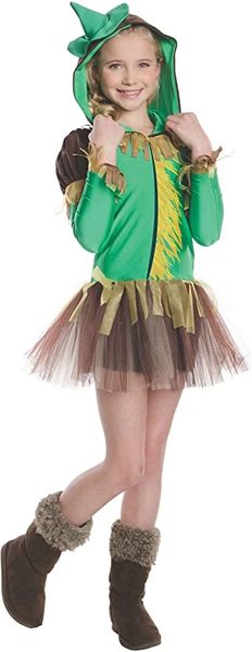 *Wizard of Oz Scarecrow Hoodie Tutu Costume, Girls Large - Halloween